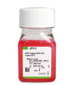 胰酶細(xì)胞消化液（0.25%胰酶，含EDTA，含酚紅）Gibco